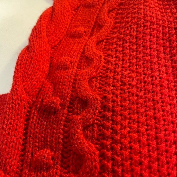 Jessica Simpson Red Sweater L Button Up V neck crop style - Picture 6 of 6
